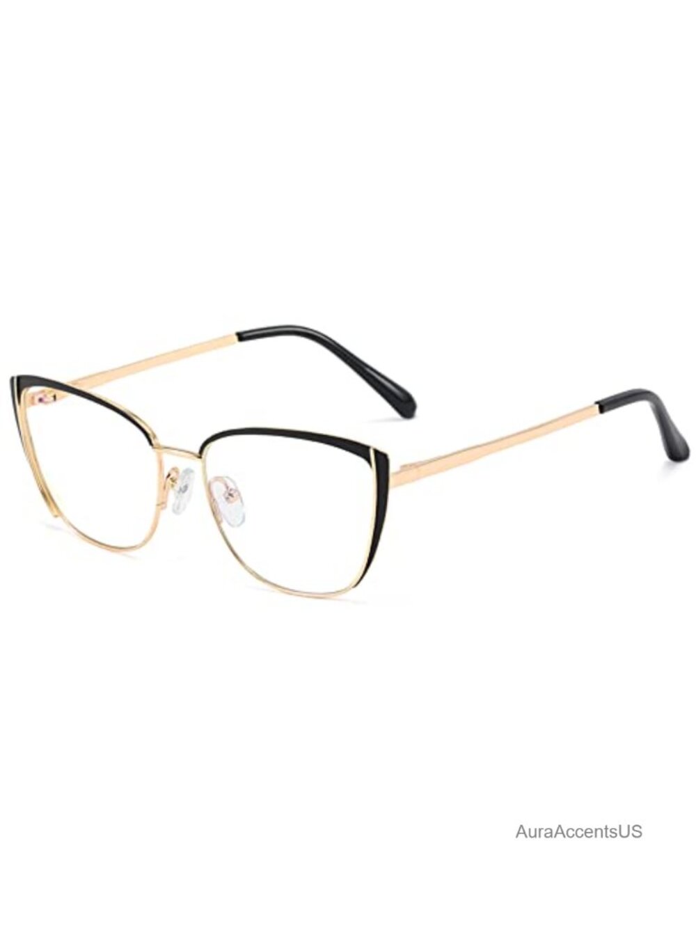 Cat Eye Blue Light Blocking Glasses Clear Lens Metal Frame Computer Eyewear